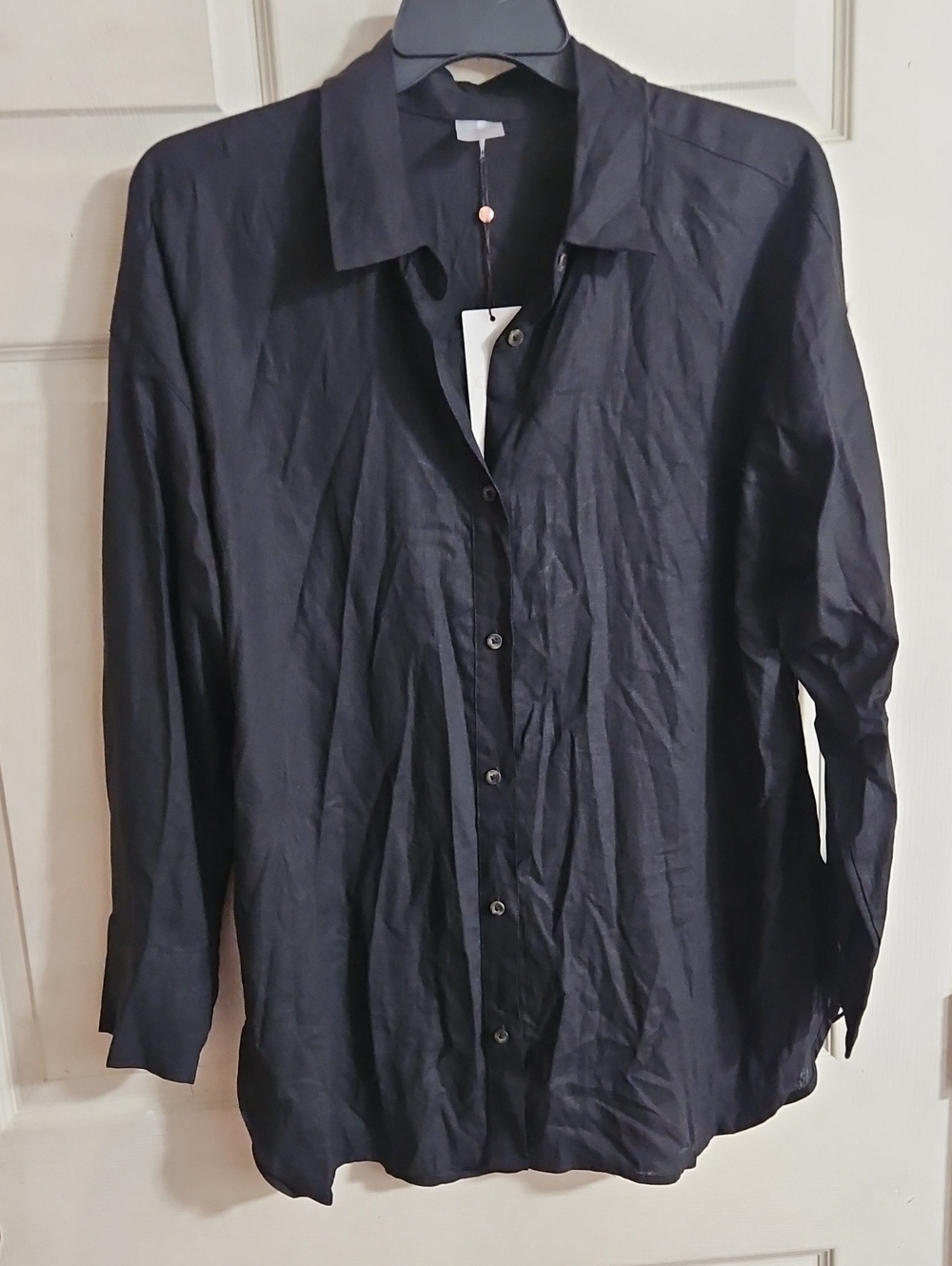 CALIA Women's Swim Button Down Shirt: BLACK: NEW WITH TAGS: SIZE L